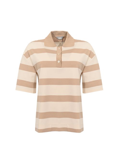 Polo MMLABETAIA in misto viscosa a righe Avorio MM Max Mara | 2616951017600003